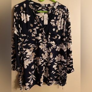 Womens roll tab sleeve blouse
